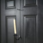 Black Metal Wreath and Taper Candle Holder Over the Door Hanger - 32 inch