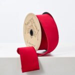 D. Stevens Christmas Red Taffeta 10 Yd. Wire - Lined Ribbon Spool - Christmas Red