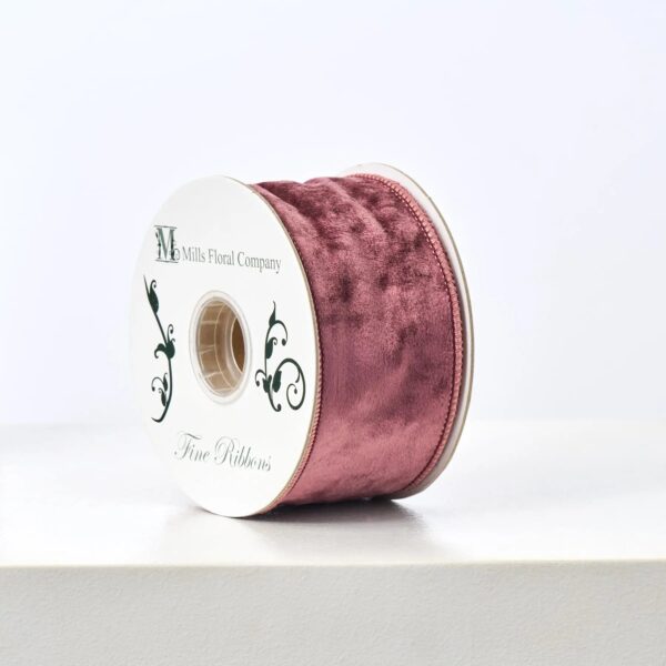 Plum Raisin Velvet 10 Yd. Wire - Lined Ribbon Spool