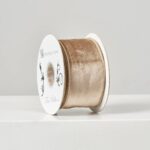 Light Brown Latte Velvet 10 Yd. Wire - Lined Ribbon Spool