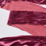 Alternate angle of the Aubergine Purple Raw Edge Frayed Frayed Velvet Ribbon showing wreath face