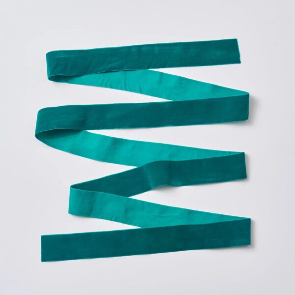 Close-up of blooms and berries on this Teal Green Velvet Lux Ribbon Velvet Lux Ribbon