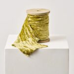 Moss Green Raw Edge Frayed Wide Velvet Ribbon - Available in Spool or 3yd Cut