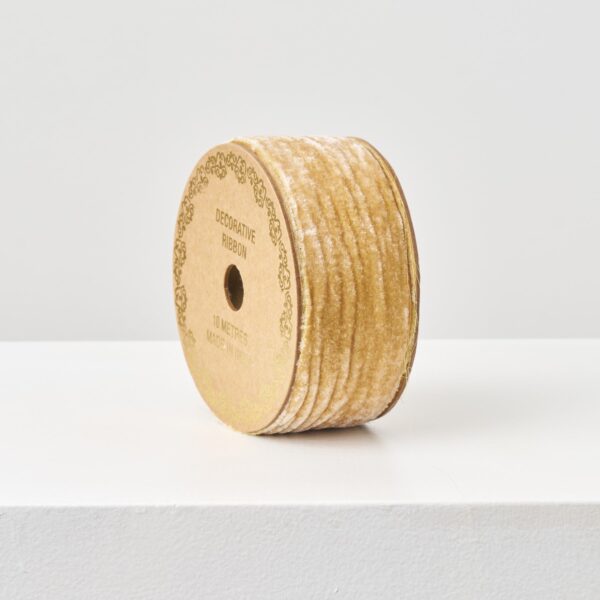 Champagne Velvet Raw Edge Ribbon - 10 Yard Spool - Champagne