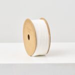 Winter White Velvet Raw Edge Ribbon - 10 Yard Spool