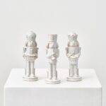 Porcelain Cream Christmas Nutcrackers Holiday Home Decor - Set of 3, home decor