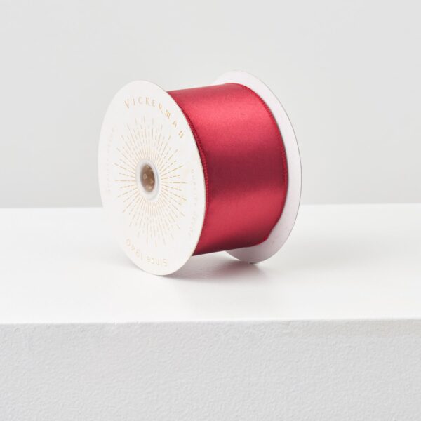 Merlot Wine Satin Wire Lined Ribbon - 10 Yard Spool