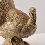 Close-up of craft detail close-up on this Small Bronzed Resin Thanksgiving Turkey Centerpiece Fall Tabletop