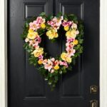 Heart Throb - Yellow Peony and Pink Ombre Rose Valentine's Day Wreath - Pink Yellow