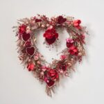 Alternate angle of the Whatever Lola Wants - Luxury Heart Shaped Wreath showing wreath face