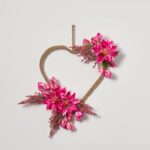 Alternate angle of the Jute Rope Heart Wreath Front Door Wreath showing wreath face texture