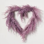 Close-up of blooms and berries on this Purple Plume Pampas Grass Heart Grass Heart Wreath