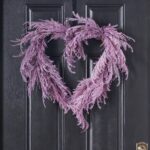 Purple Plume Pampas Grass Heart Wreath Everyday Valentine's Day Decor