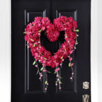 Pink Passion - Fuchsia Dahlia and Draping Pink Wild Day Heart Wreath