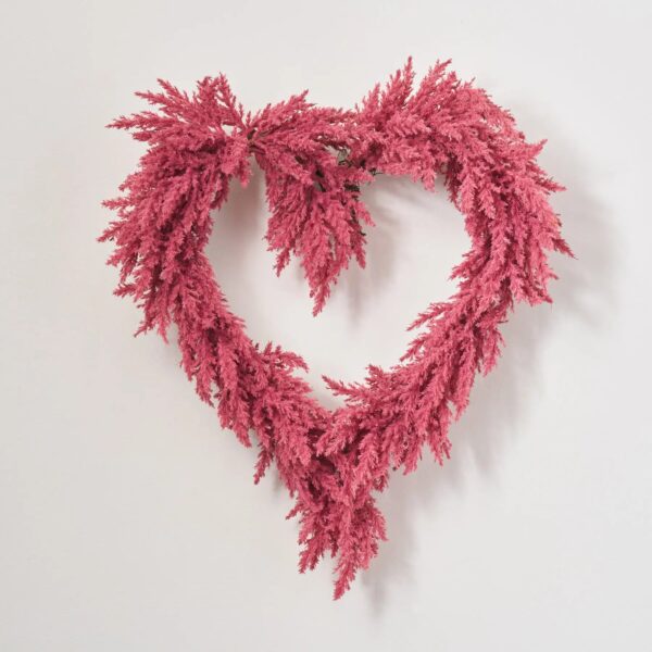 Rose Pampas of the Heart - Rose Pampas Grass Heart Wreath