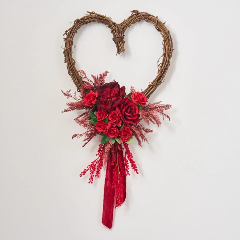 From The Bottom of My Heart - Red Day Heart Wreath - Red