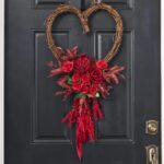 Alternate angle of the From The Bottom of My Day Heart Wreath in Red