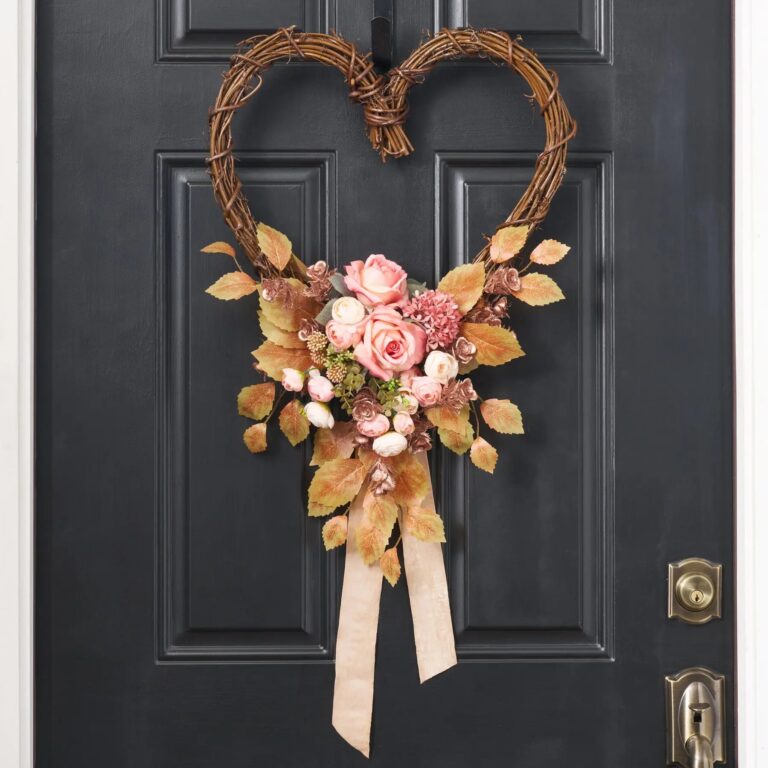 From The Bottom of My Heart - Pink Rose Day Heart Wreath - Pink