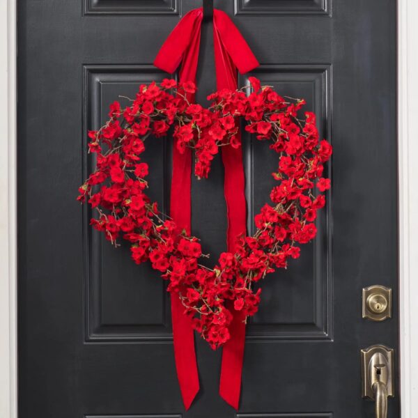 Luxe in Love - Red Velvet Cherry Blossoms Heart Bow Hanger
