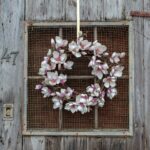 Alternate angle of the Real Touch Japanese Cream Everyday Spring Wreath showing wreath face texture