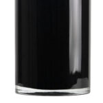 Close-up of vase silhouette detail on this Medium Black Cylinder Glass Vase