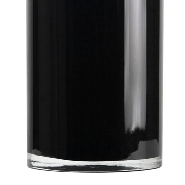Close-up of vase silhouette detail on this Small Black Cylinder Glass Vase