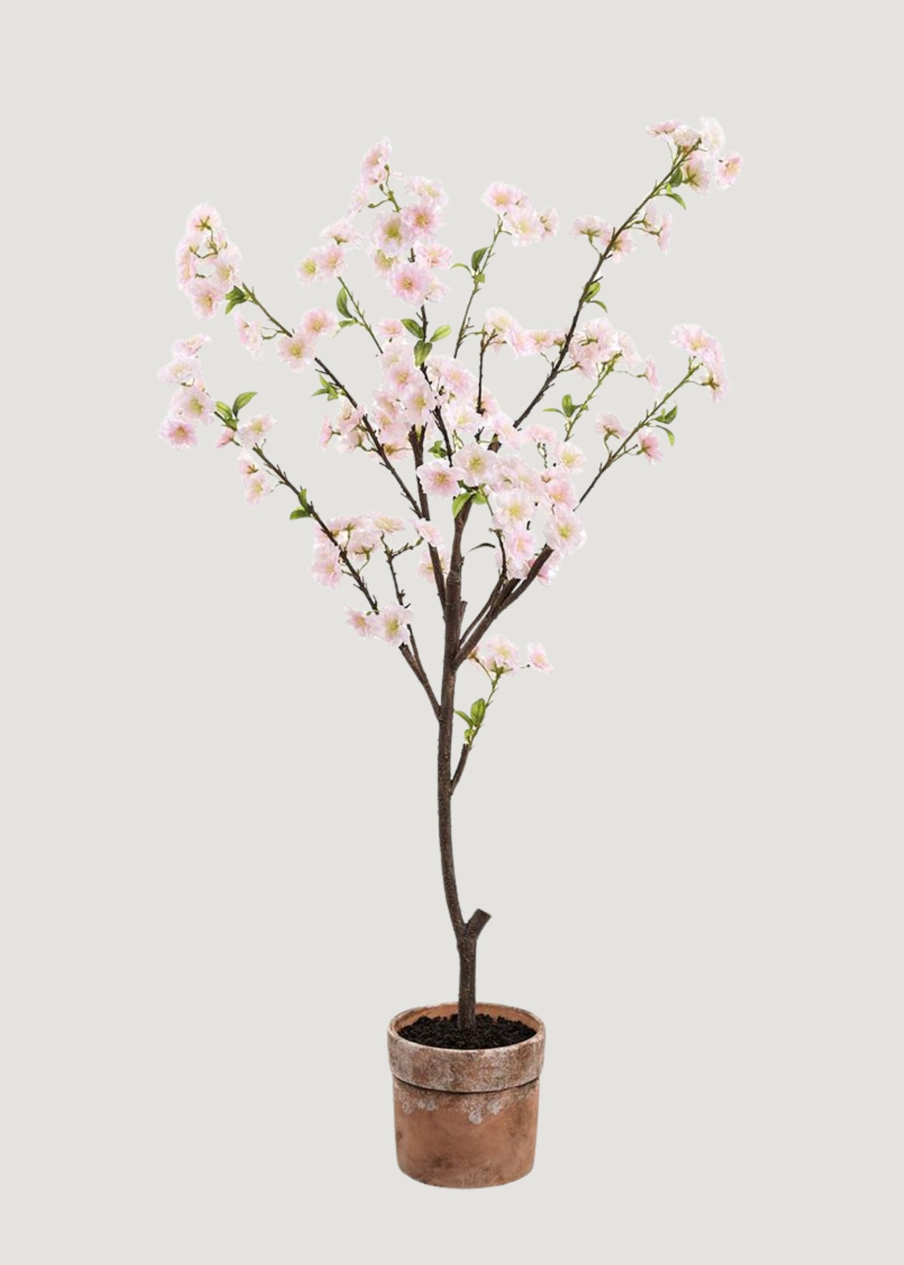 LFB716-BS.jpg Blush Artificial Cherry Blossom Arrangement in Clay Pot - 49 inch