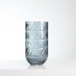 Close-up of vase silhouette detail on this Large Geometric Cut Glass Look Look Cylinder Vase