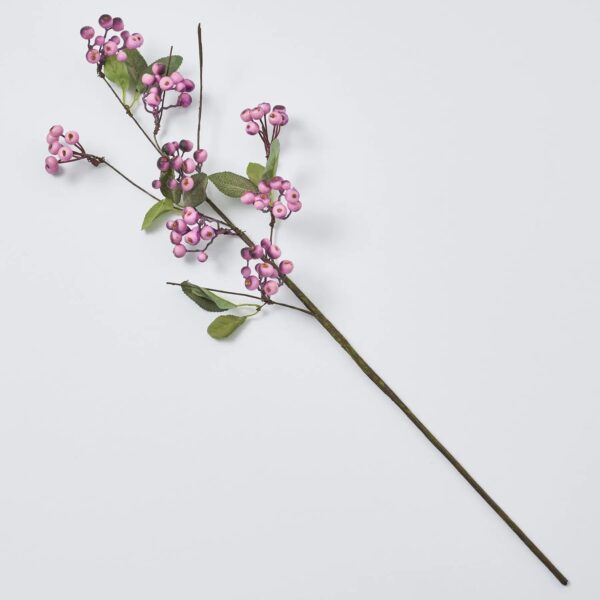 Lavender Purple Faux Botanical Berry Branch Spray with Wired Stem - 28 inch