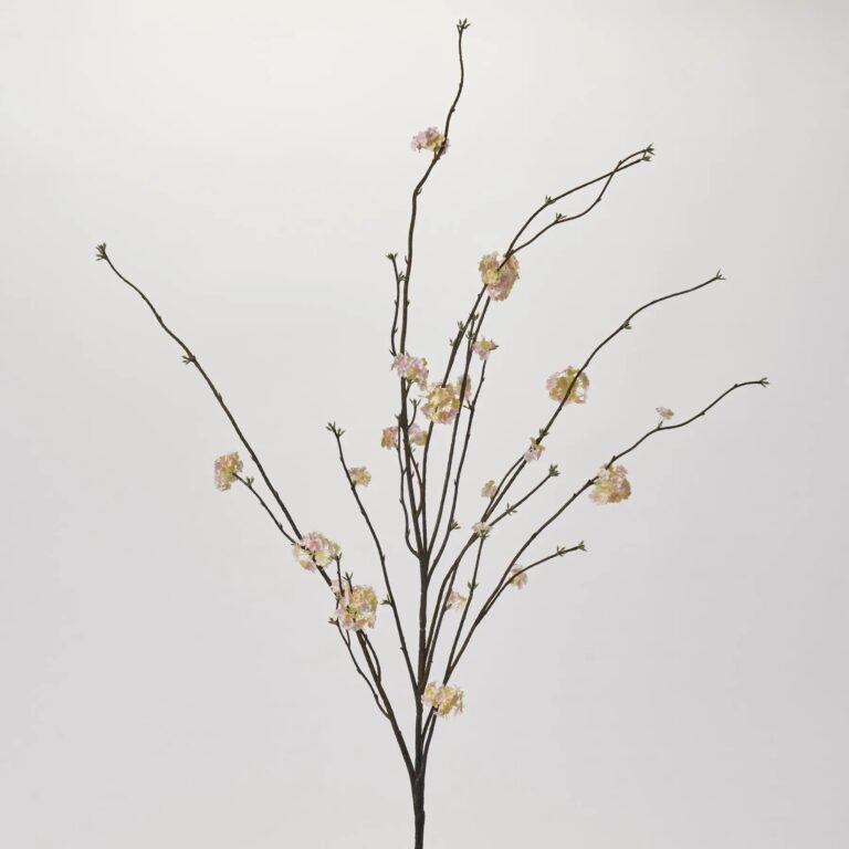 Light Pink Cherry Blossom Branch Single Long Stem Faux Floral Spray - 54 inch