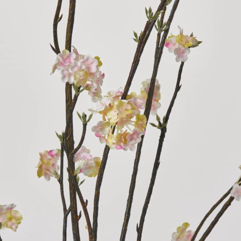 Close-up of bloom tips on this Light Pink Cherry Blossom Branch Faux Floral Spray