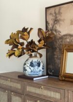 Alternate angle of the Large Magnolia and Vase Design Set showing bloom arrangement in the