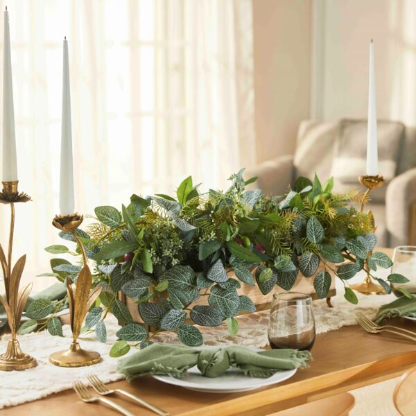 Close-up of bloom cluster detail on this Lush Layers - Fittonia Vines, Table Centerpiece Arrangement