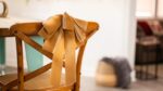 Alternate angle of the Lux Tawny Sand Velvet Drape Loop Bow showing wreath face texture