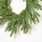 Alternate angle of the Real Touch Wintergreen Fraser Fir Mini Candle Wreath showing wreath face