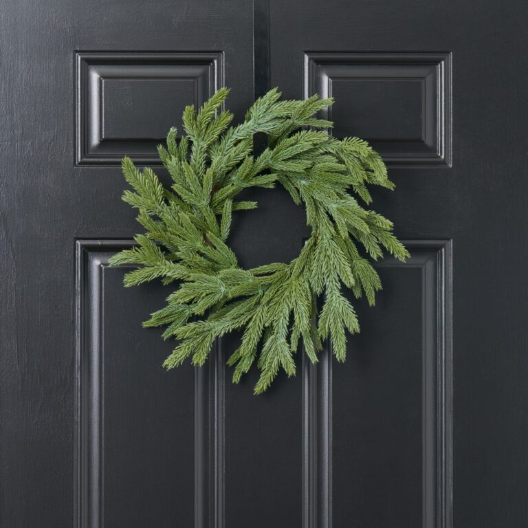 Real Touch Wintergreen Fraser Fir Faux Greenery Holiday Decor Mini Candle Wreath Centerpiece - 18