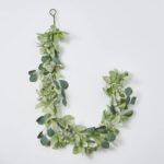 Mixed Green Eucalyptus and Lamb's Ear Wired All Season Mantle Table Runner Garland