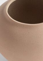 Alternate angle of the Large Handmade Stoneware Vase Handmade Stoneware Vase showing bloom arrangement