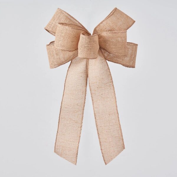 Natural Burlap Wire - Lined Hand - Tied Drape Loop Bow