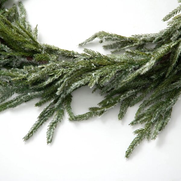 Close-up of greenery along the garland on this Norfolk Collection - Real Touch Front Door