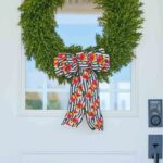 D. Stevens Canvas Stripe Watercolor Posh Poppy Hand Tied Bow and Spool of Ribbon