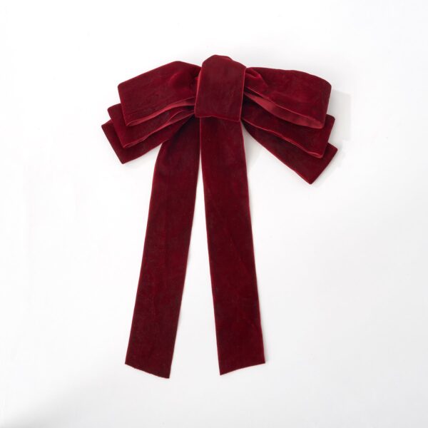 Deep Red Velvet Lux Holiday Drape Loop Bow - Deep Red
