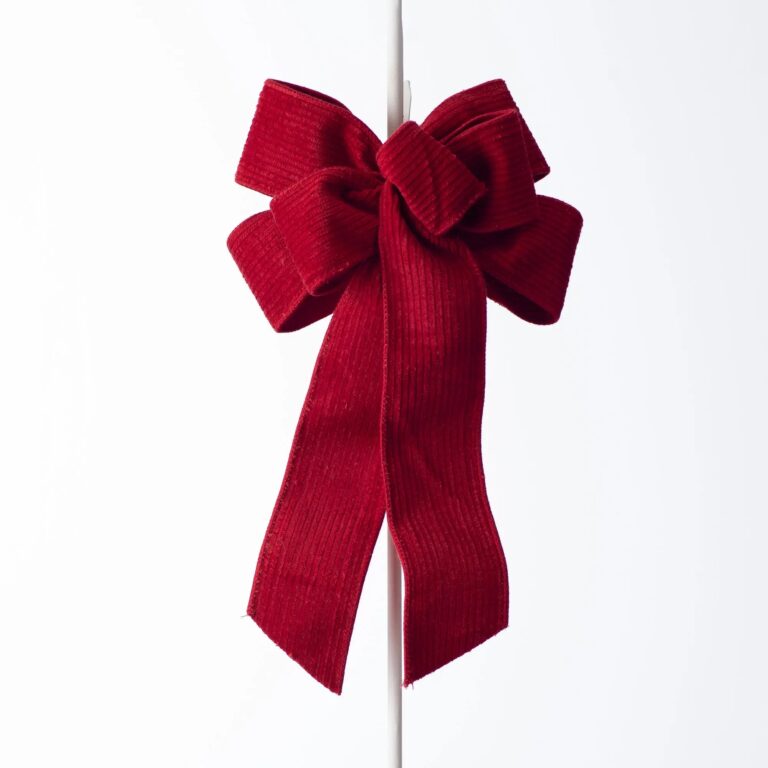 Lux Red Wire - Lined Corduroy Drape Loop Bow