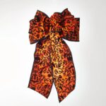 Orange and Black Skull Dupion Flocked Halloween Wired Bow or Spool of Ribbon