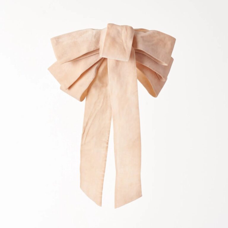 Blush Pink Velvet Lux Hand - Tied Drape Loop Bow - Blush Pink