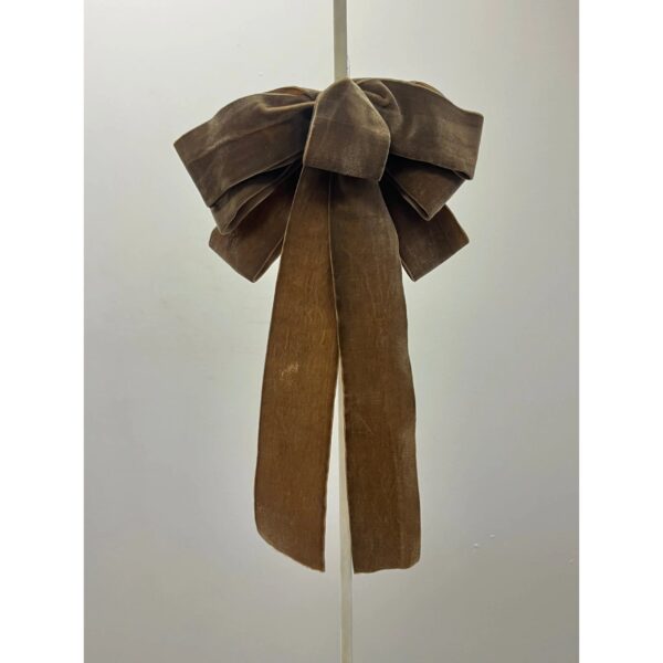 Brown Velvet Bow - Brown
