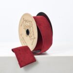 D. Stevens Christmas Burgundy Red Taffeta 10 Yd. Wire - Lined Ribbon Spool - Burgundy