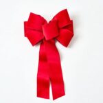 Christmas Red Taffeta Wire - Lined Hand - Tied Drape Loop Bow - Christmas Red