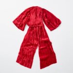 Large Red Raw Edge Silk Velvet Lux Drape Loop Bow - Burgundy Red