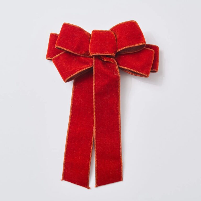 Bittersweet Burnt Orange Wire - Lined Hand - Tied Drape Loop Bow - Bittersweet